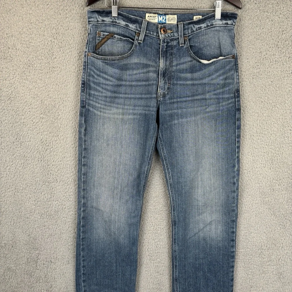 Ariat M2 Legacy Boot Cut Jeans Mens 32x38 Blue Brandon Relaxed Fit Straight Leg